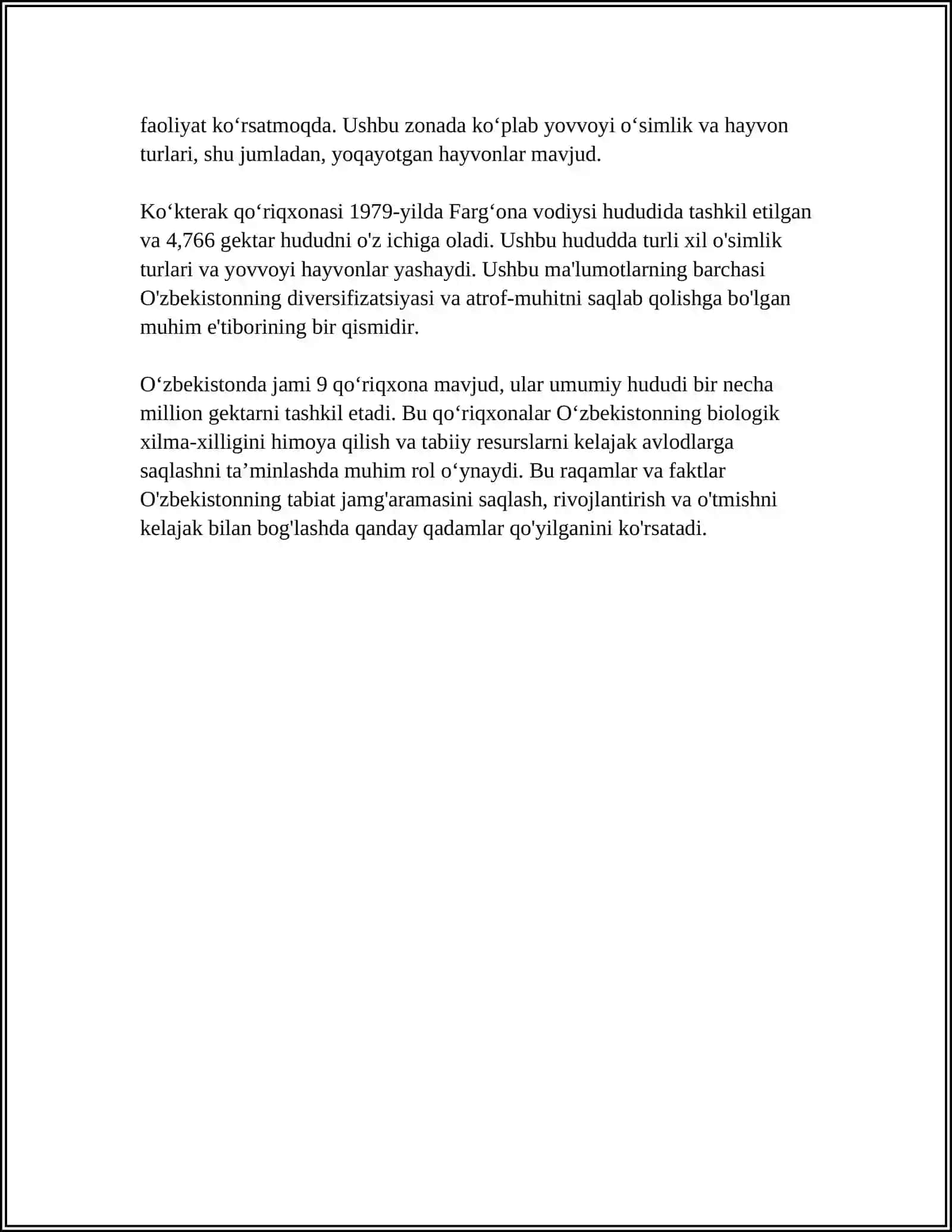 Oʻzbekiston Davlat Qoʻriqxonalari Tarixi 4