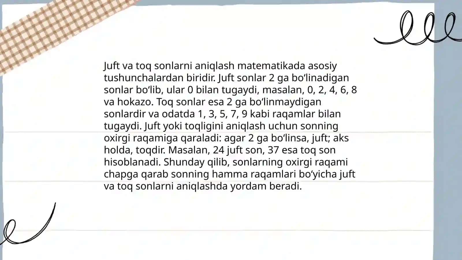 Juft va toq sonlarni o'rgatish metodikasi 4