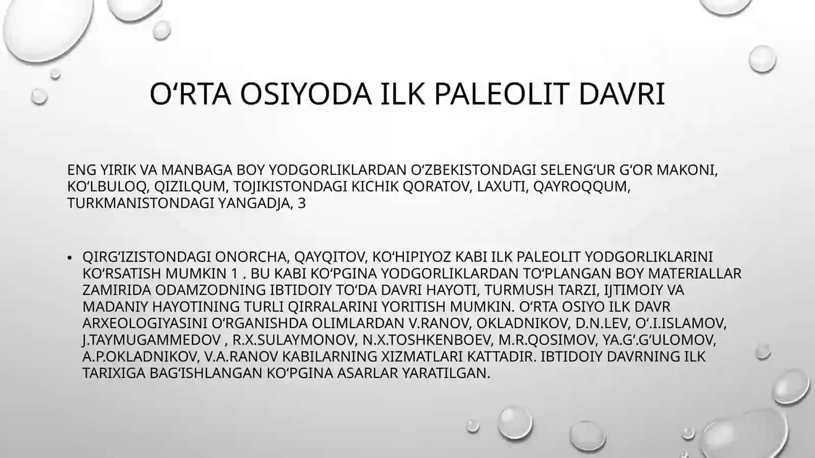 oʻrta Osiyoda ilk paleolit davri madaniyat xususiyatlari 4