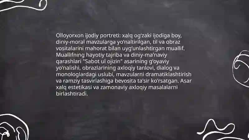 Sabot ul ojizin asari tahlili 4
