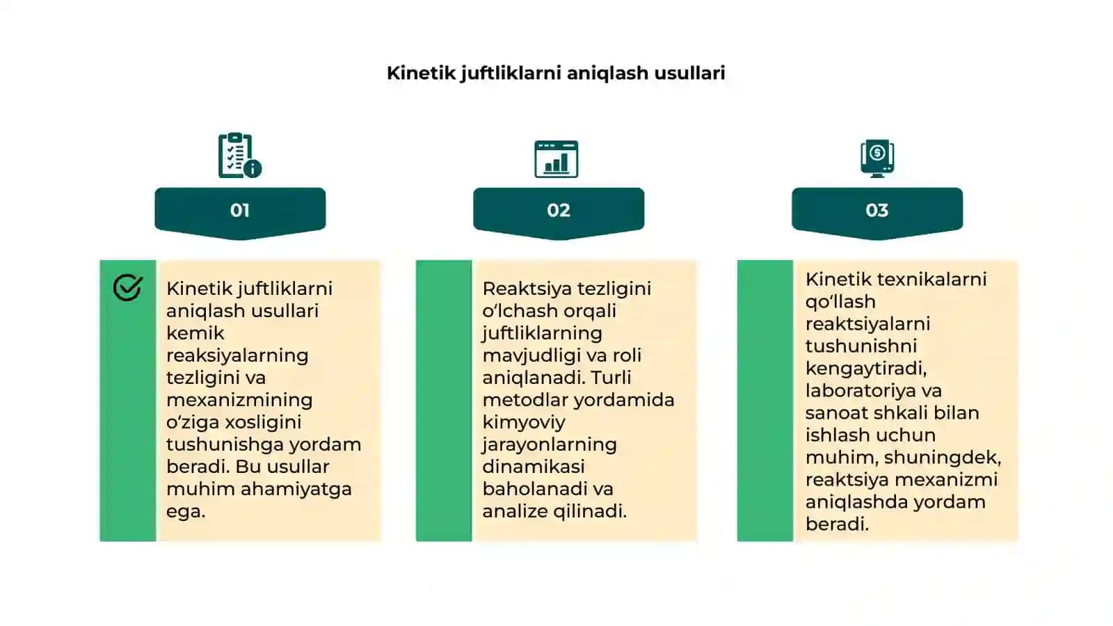Kinetik juftliklardagi reaksiyalarni aniqlash 4