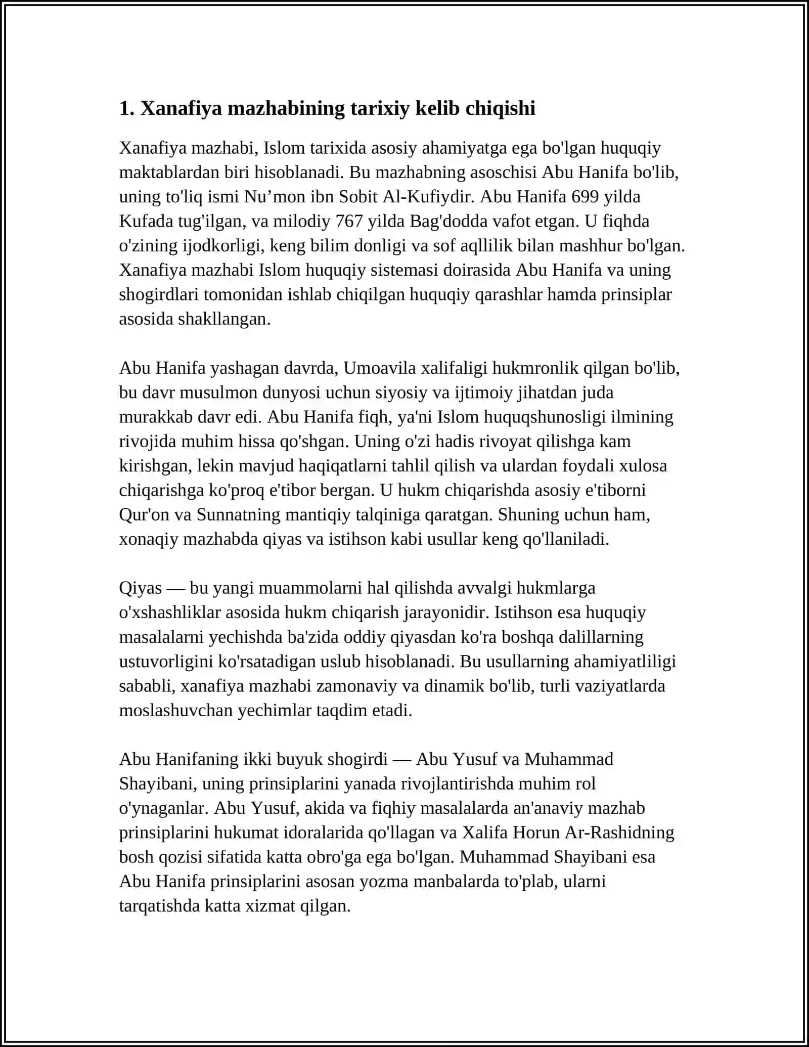 XANAFIYLIK VA SHOFIYLIK FIQIXIY MAKTABLAR 4
