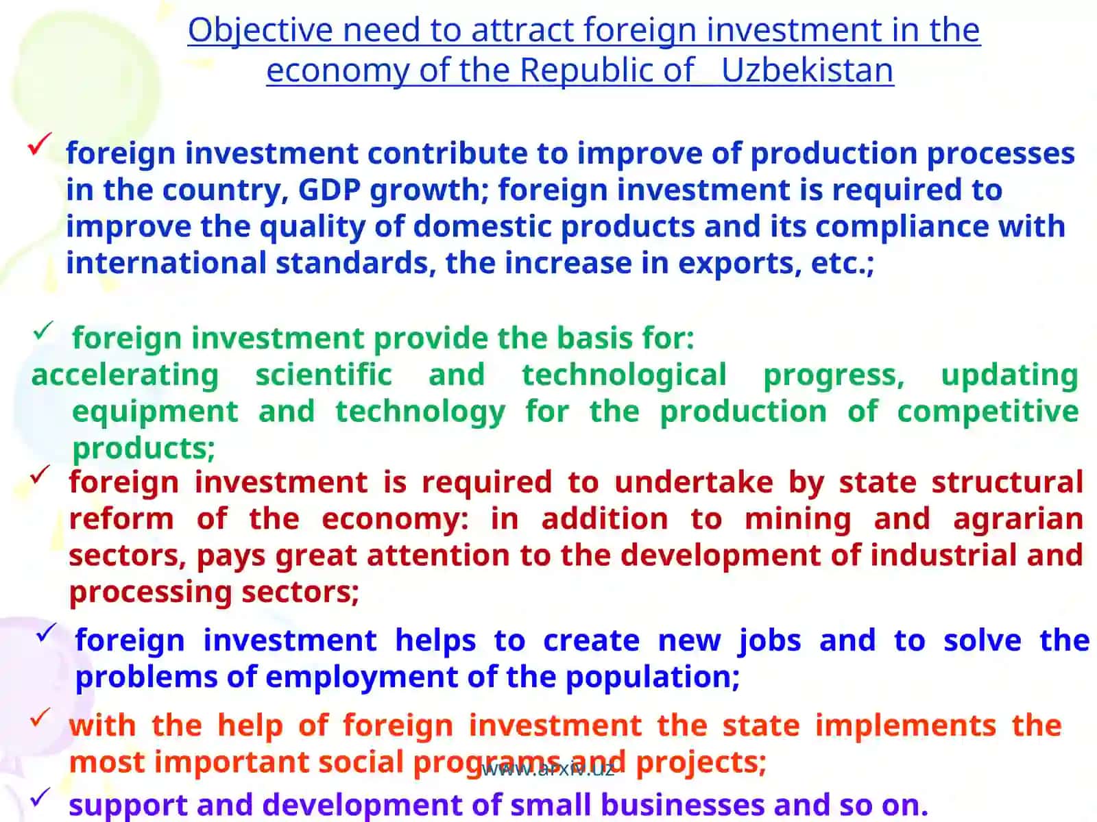 The role of foreign investment in the development of economy 4