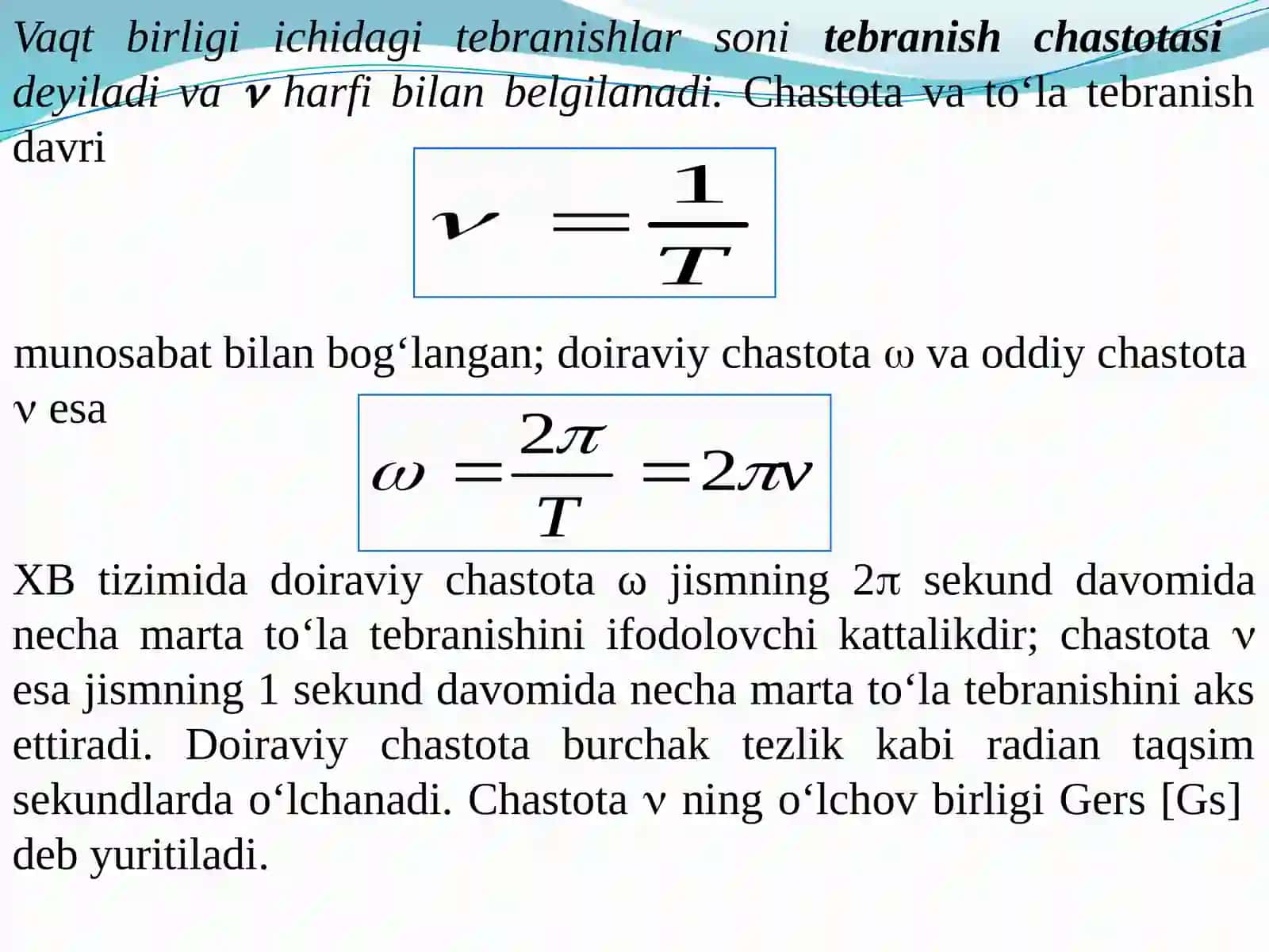 MEXANIK TEBRANISHLAR VA TO‘LQINLAR 4