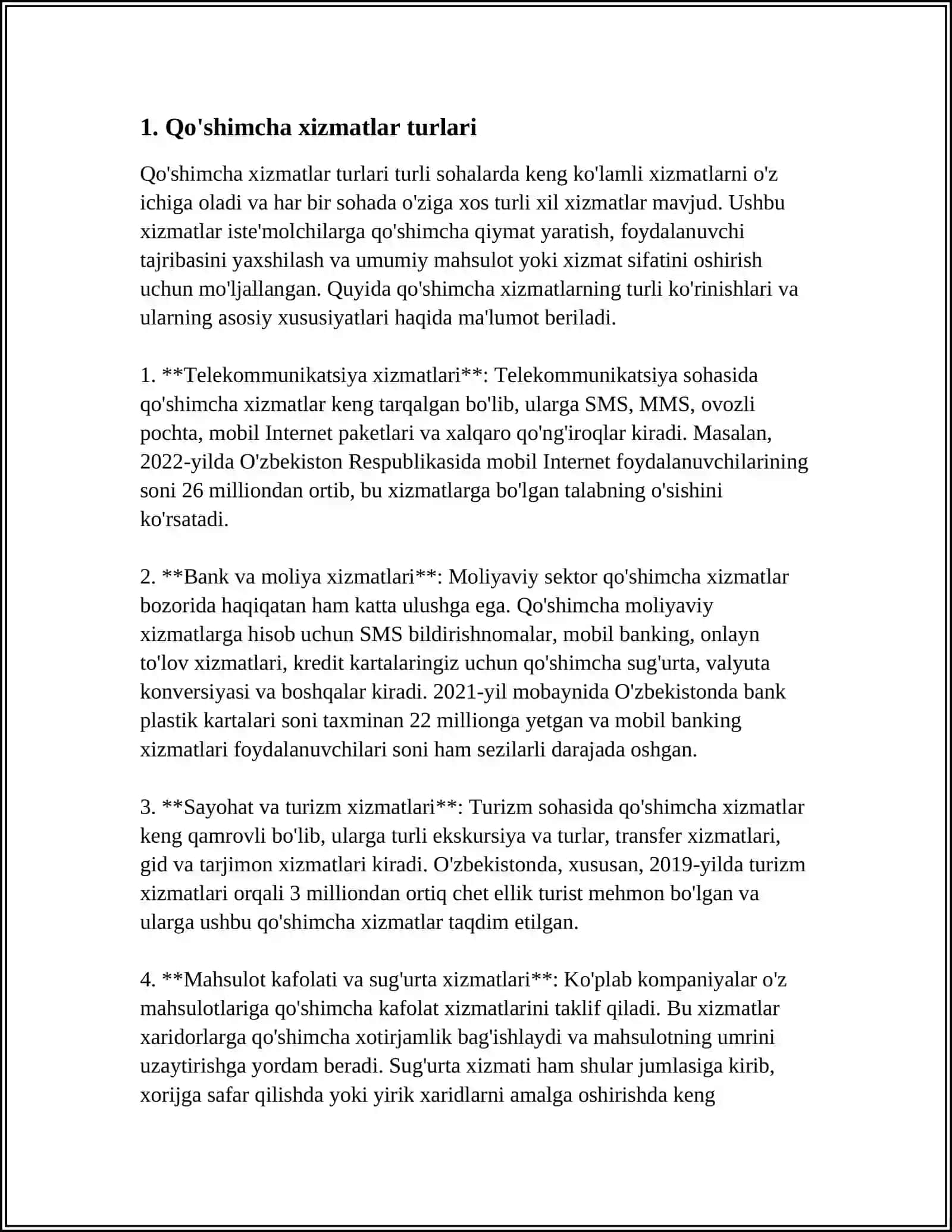 MEHMONXONALARDA QOʻSHIMCHA XIZMATLAR VA ULARNI OPTIMALLASHTIRISH 4