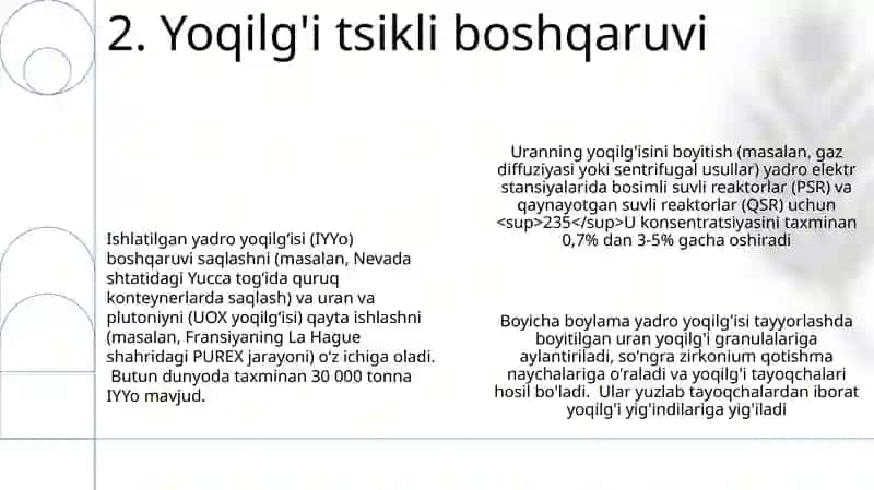 Yadro Yoqilgʻisi Kimyosi 4