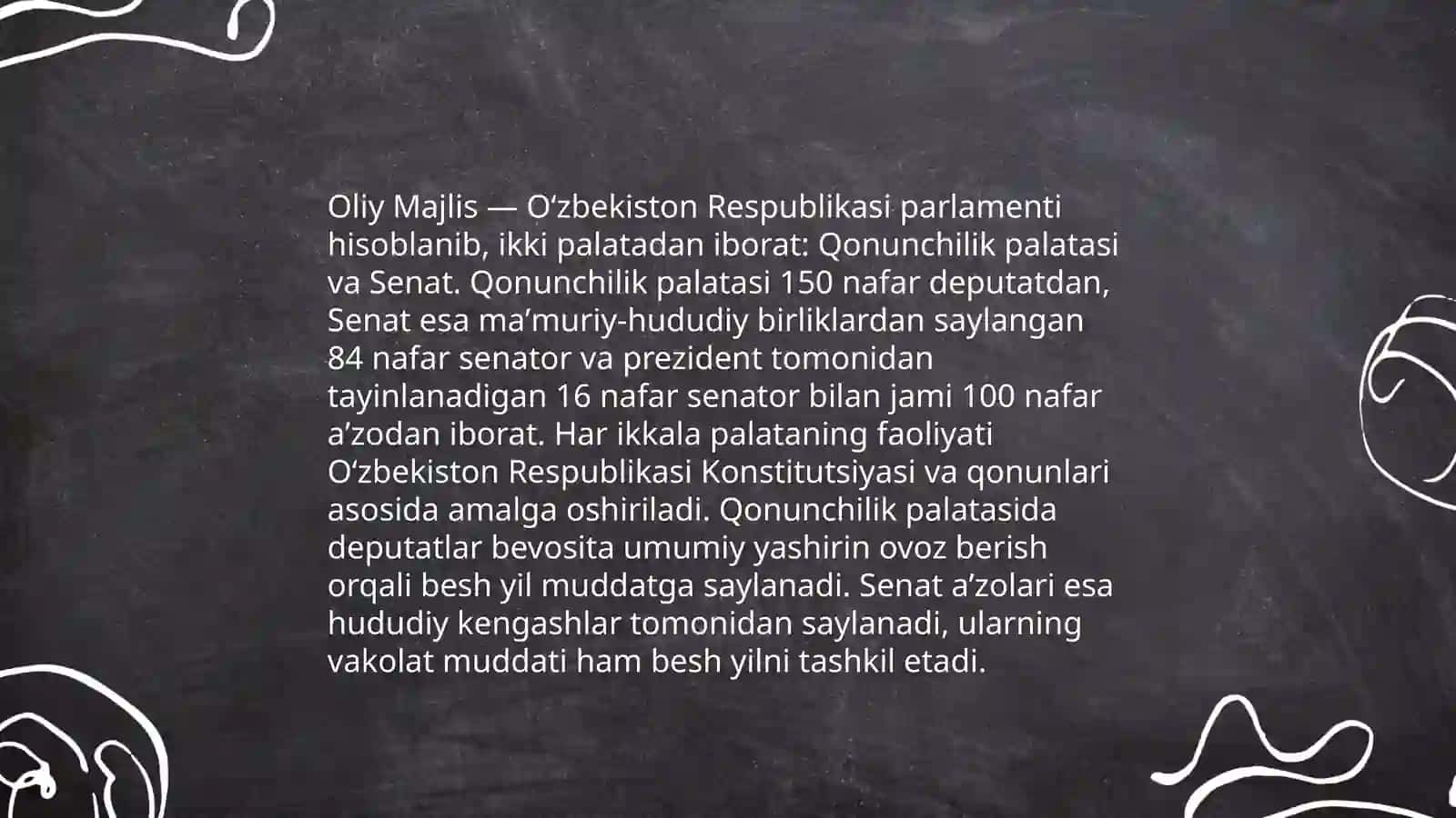 Oliy Majlisning asosiy vakolatlari 4