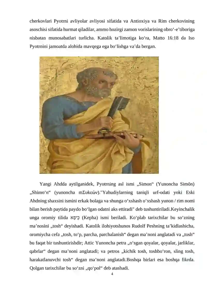 Xristianlikda Avliyo Pavlusning tutgan o'rni. 4