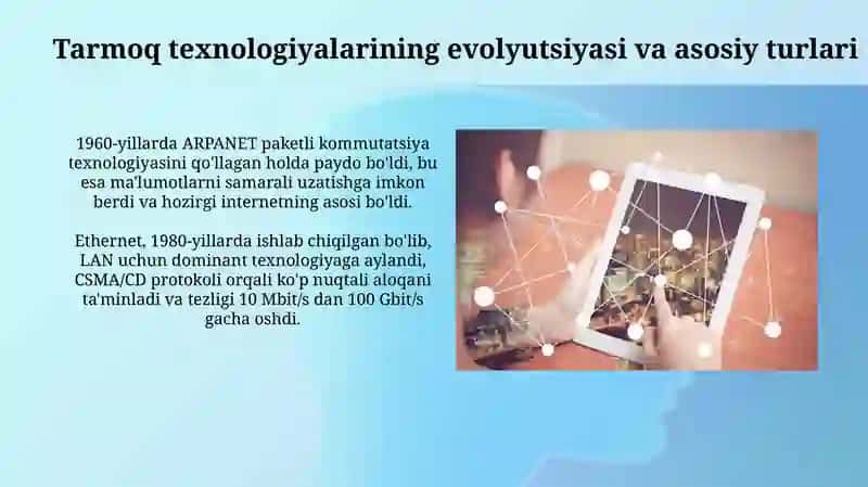 Tarmoq ilova va texnologiyalarning umumiy tushunchasi 4