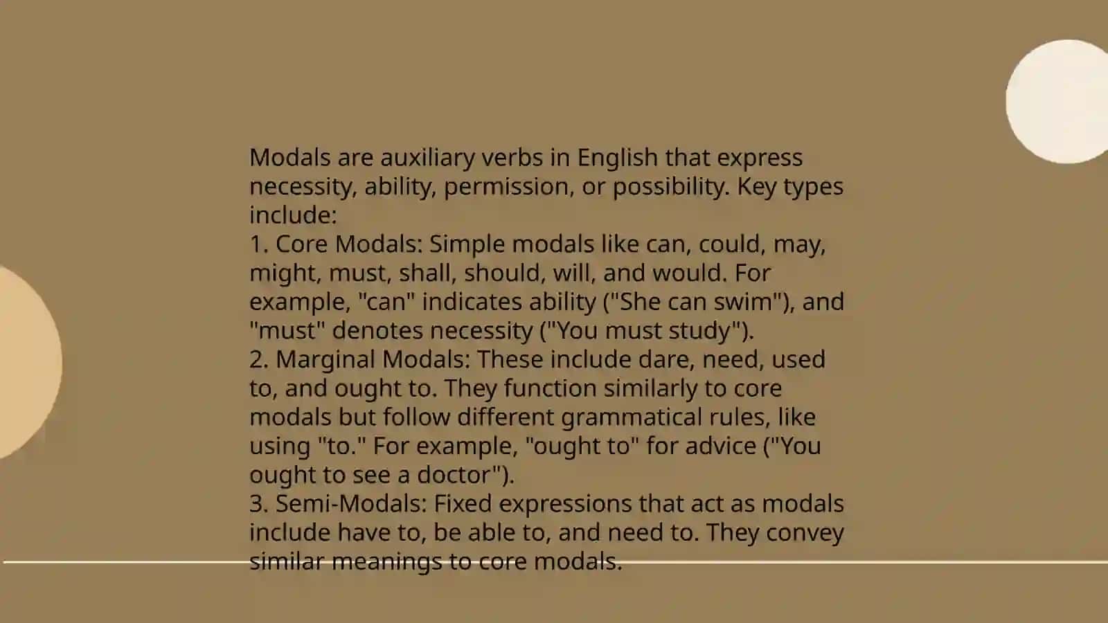 Modals 4