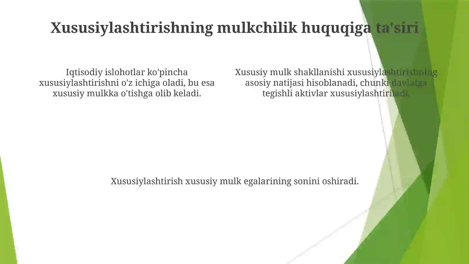 Iqtisodiy islohotlar xususiy mulkning shakllanishi 4