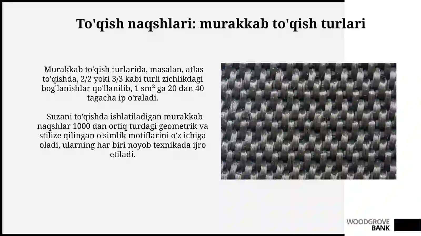 To’quv o’rilishlari.Murakkab o’rilishlar 4