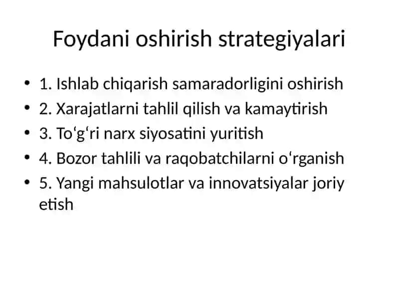 Foydani Maksimallashtirish 4