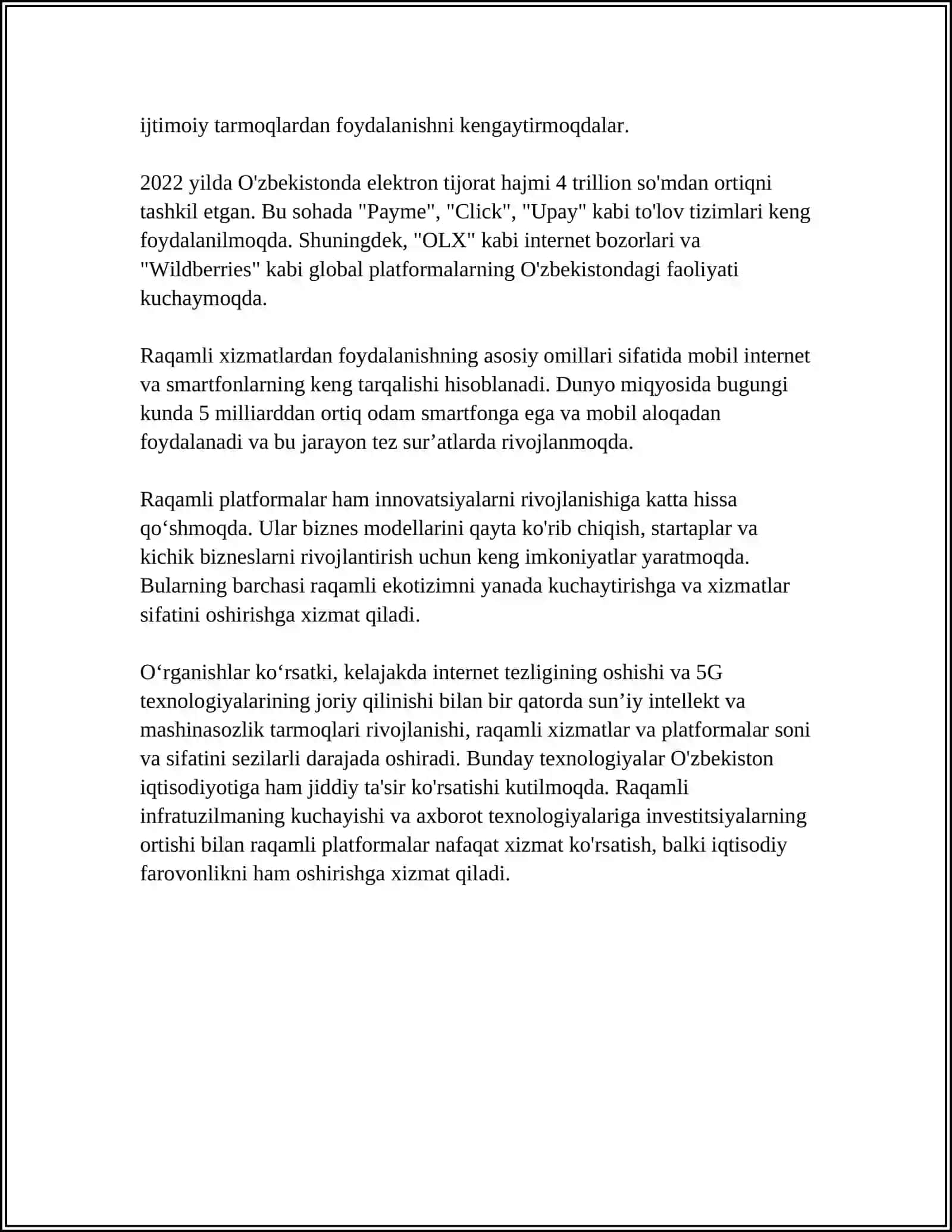 RAQAMLI IQTISODIYOTDA XIZMAT KO’RSATISH SOHASI 4