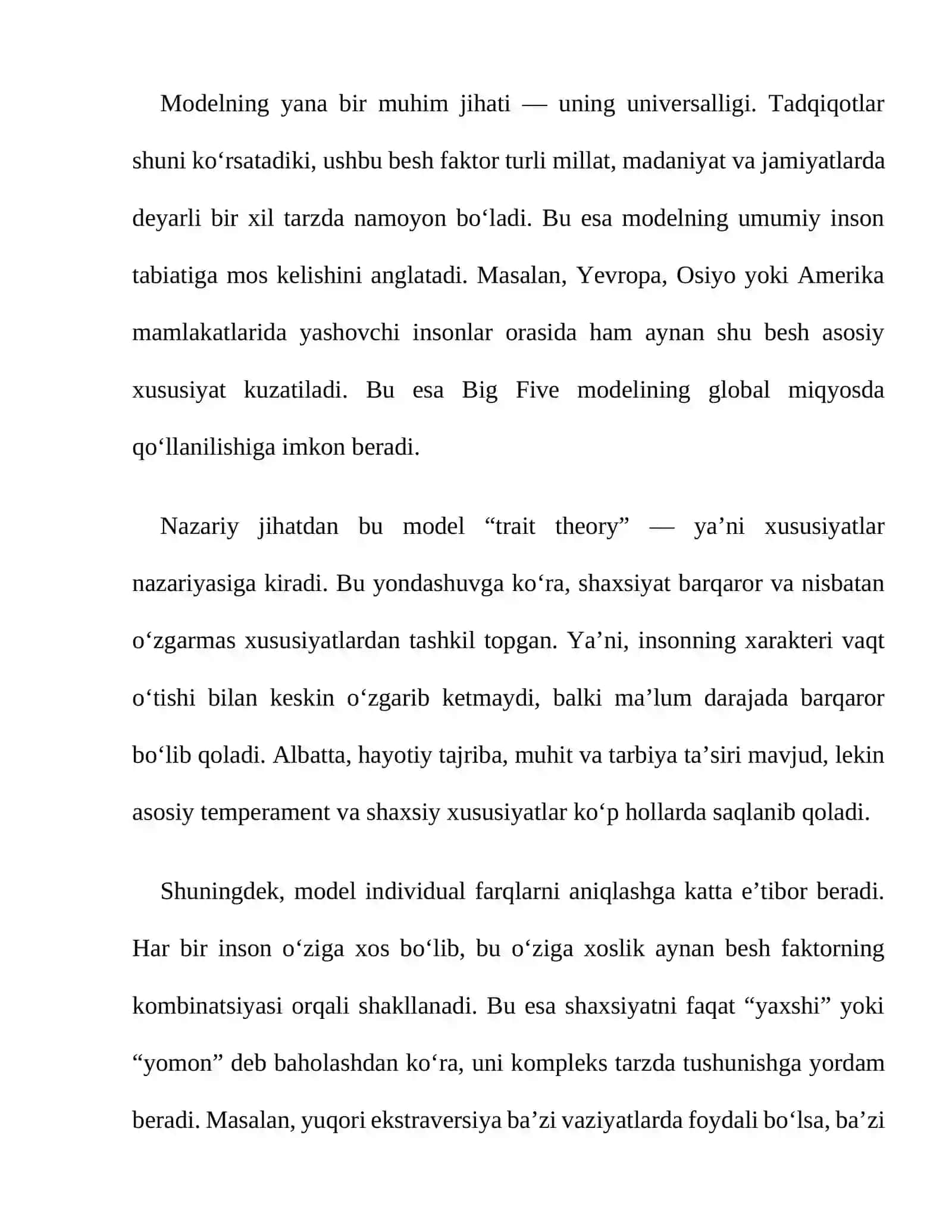 Shaxsning besh faktorli modeli 4