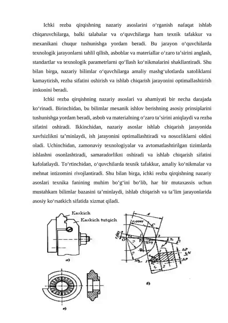 Ichki rezba qirqish 4