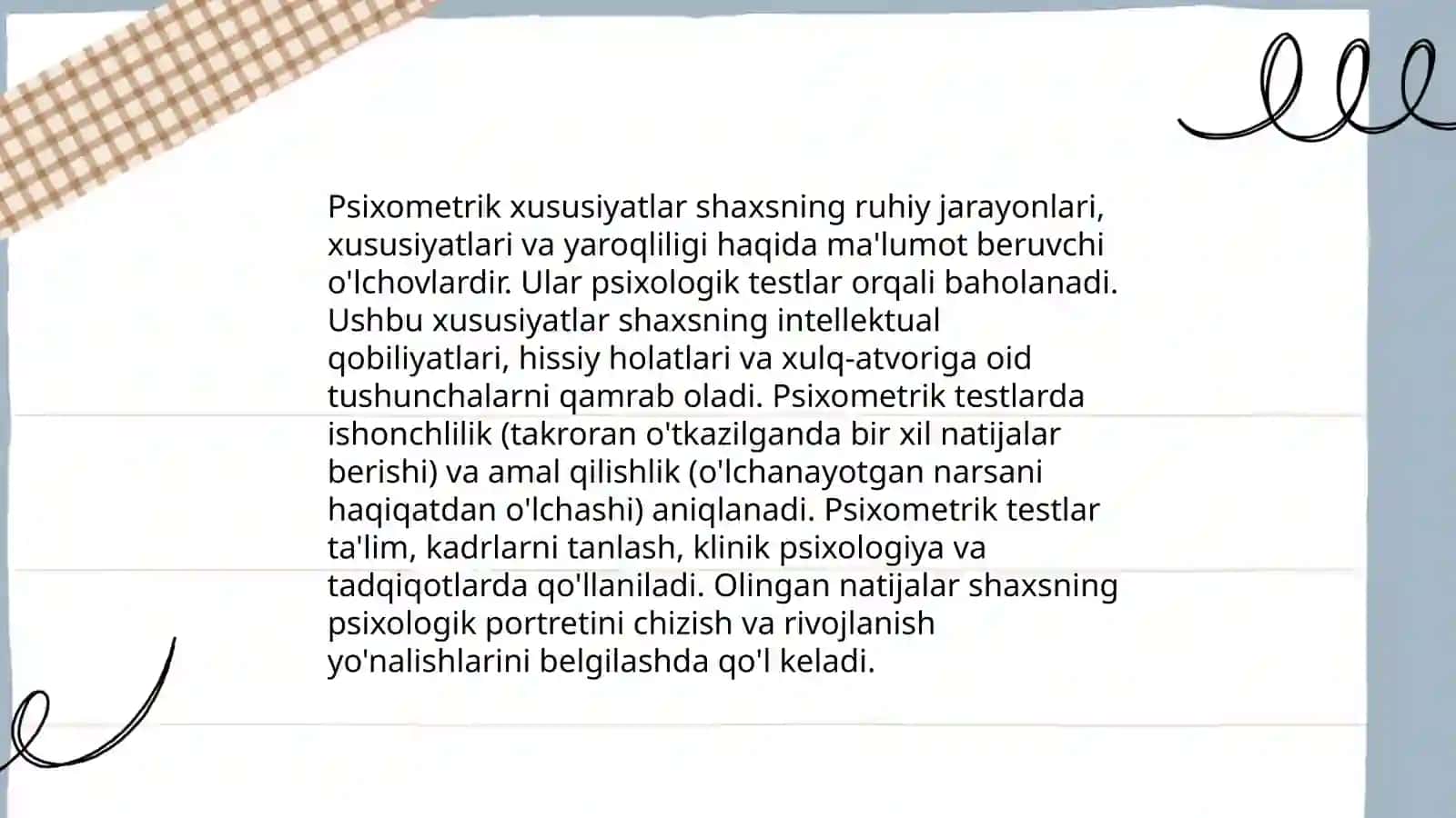 Psixologik testlar va ularning turlari 4