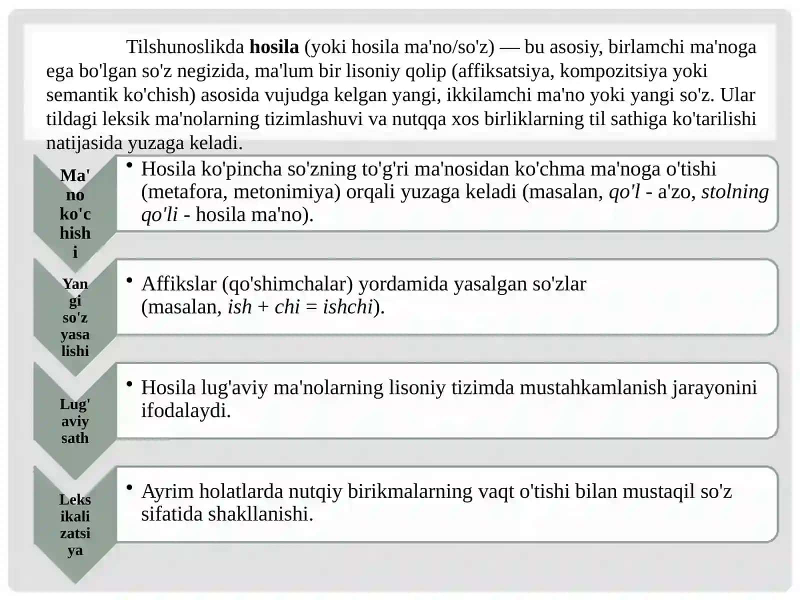 Qolip va xosila munosabati 4