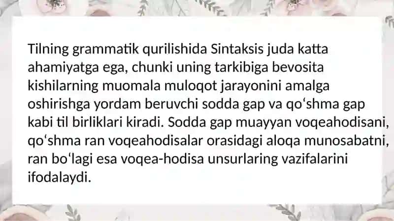 Sintaksis. Asosiy sintaktik birliklar.Sòz birikmasi sintaksis. 4