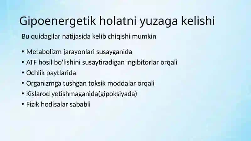 Gipoenergetik holatlar 4