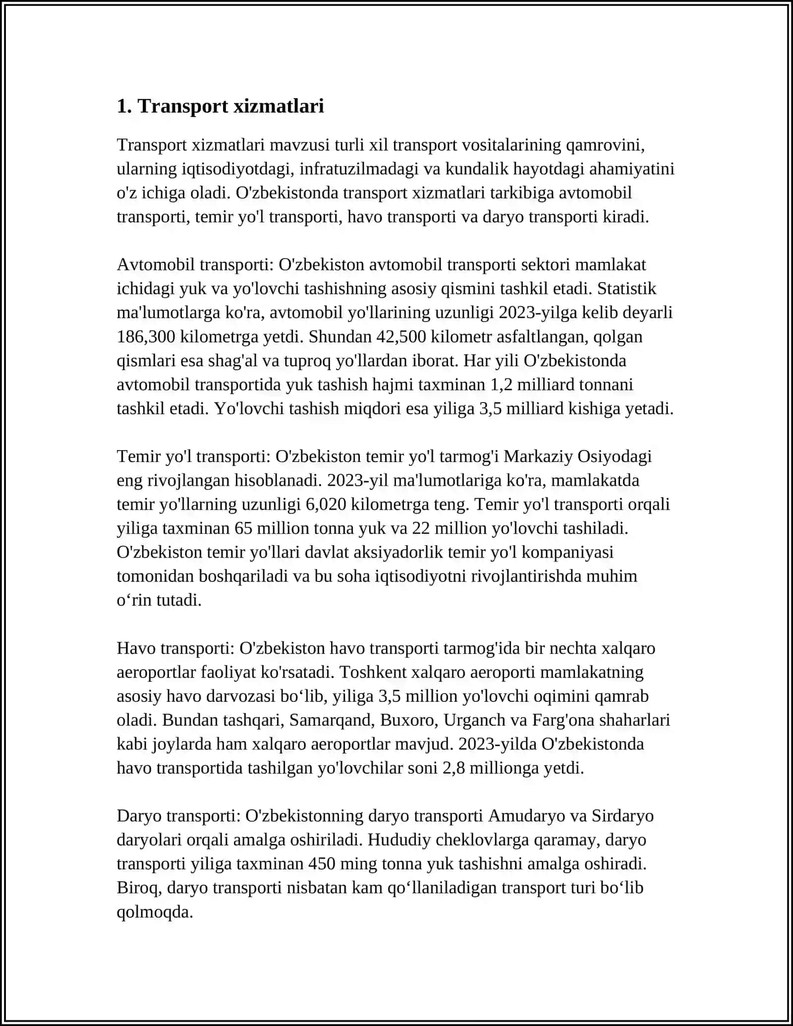 TURIZM SOHASIDA LOGISTIKANING ASOSIY FUNKSIYALARI 4