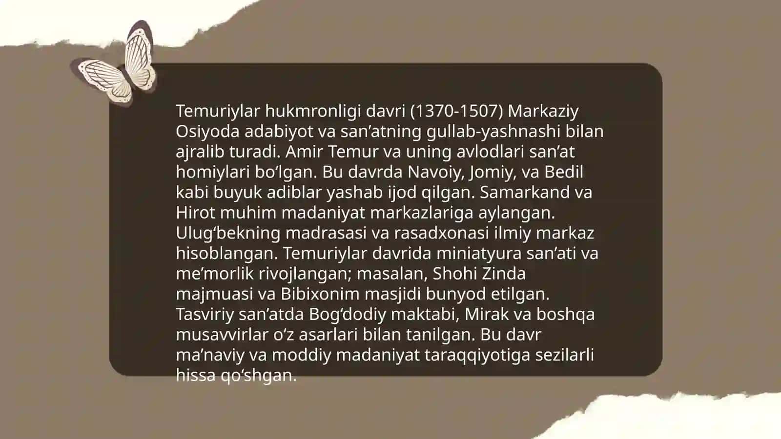 Temuriylar davrida ma'naviy-ma'rifiy yuksalish 4