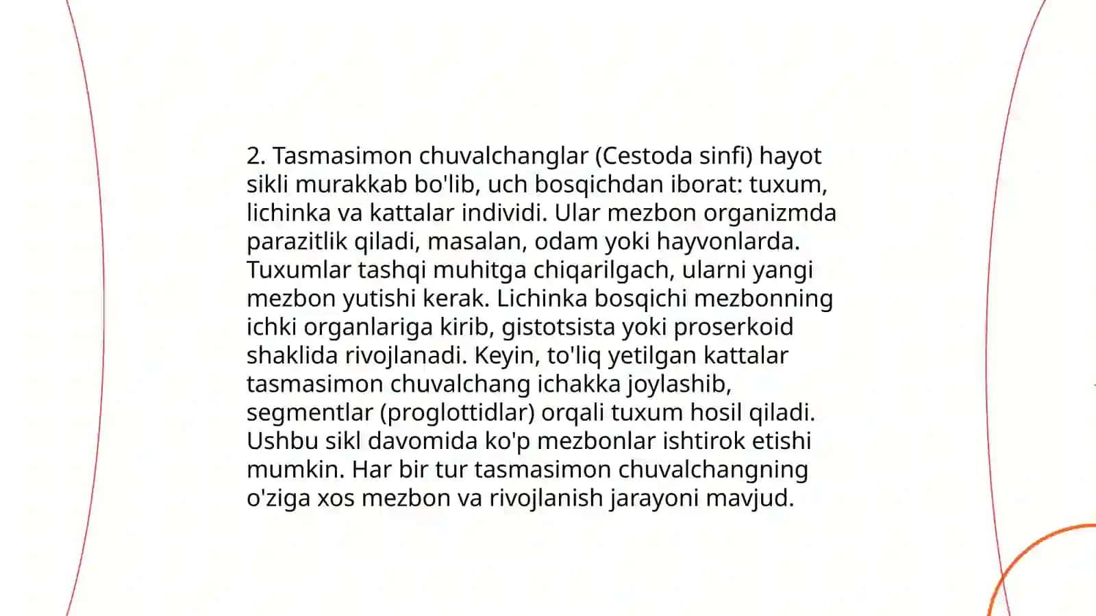 Tasmasimon chuvalchanglar sinfi 4