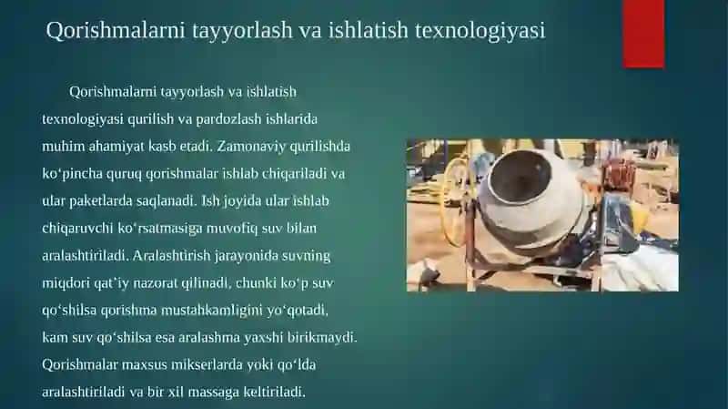 Pardozlash ishlari uchun qurilish qorishmalarni qo‘llash 4