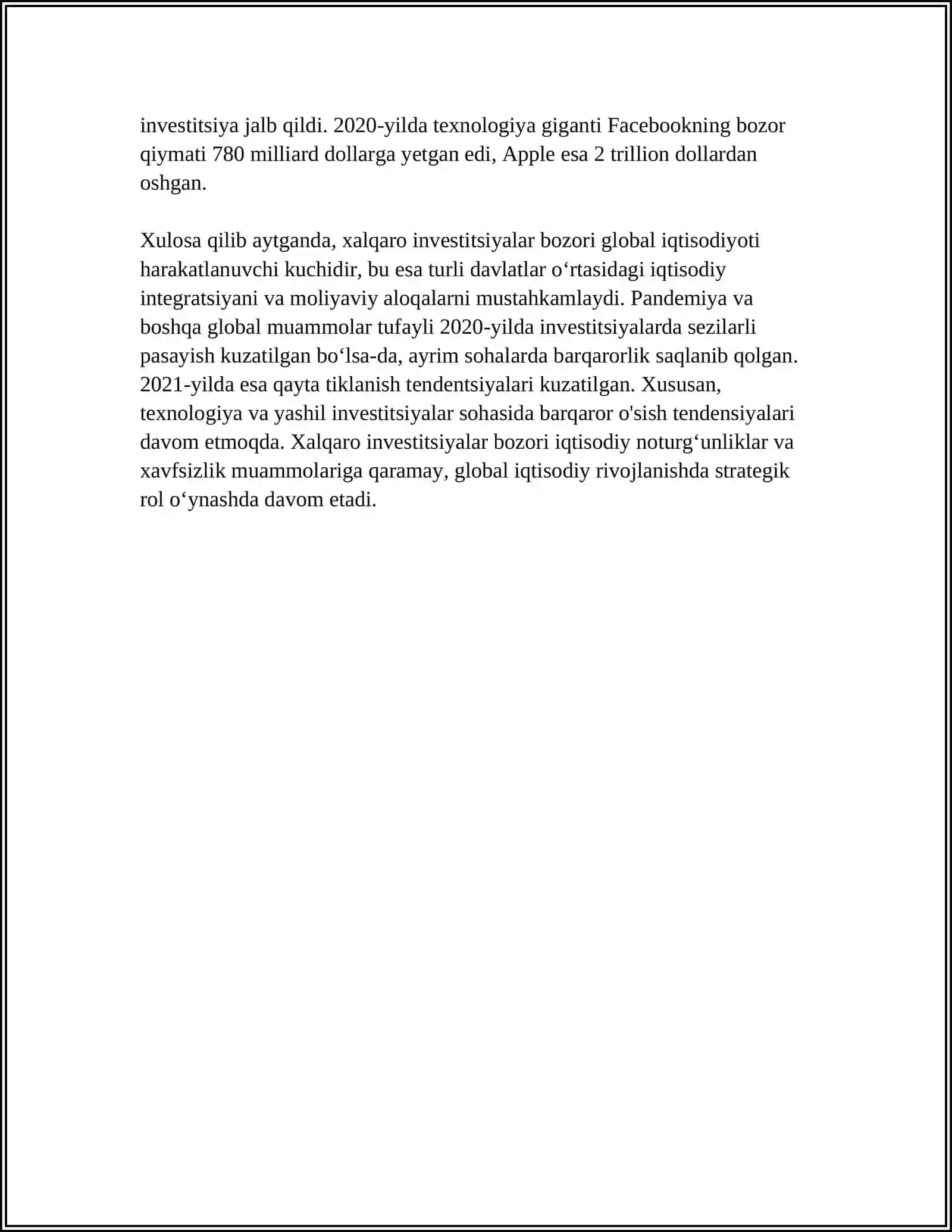 XALQARO INVESTITSIYALAR BOZORIDA KORPORATIV TUZILMALAR ISHTIROKI 4