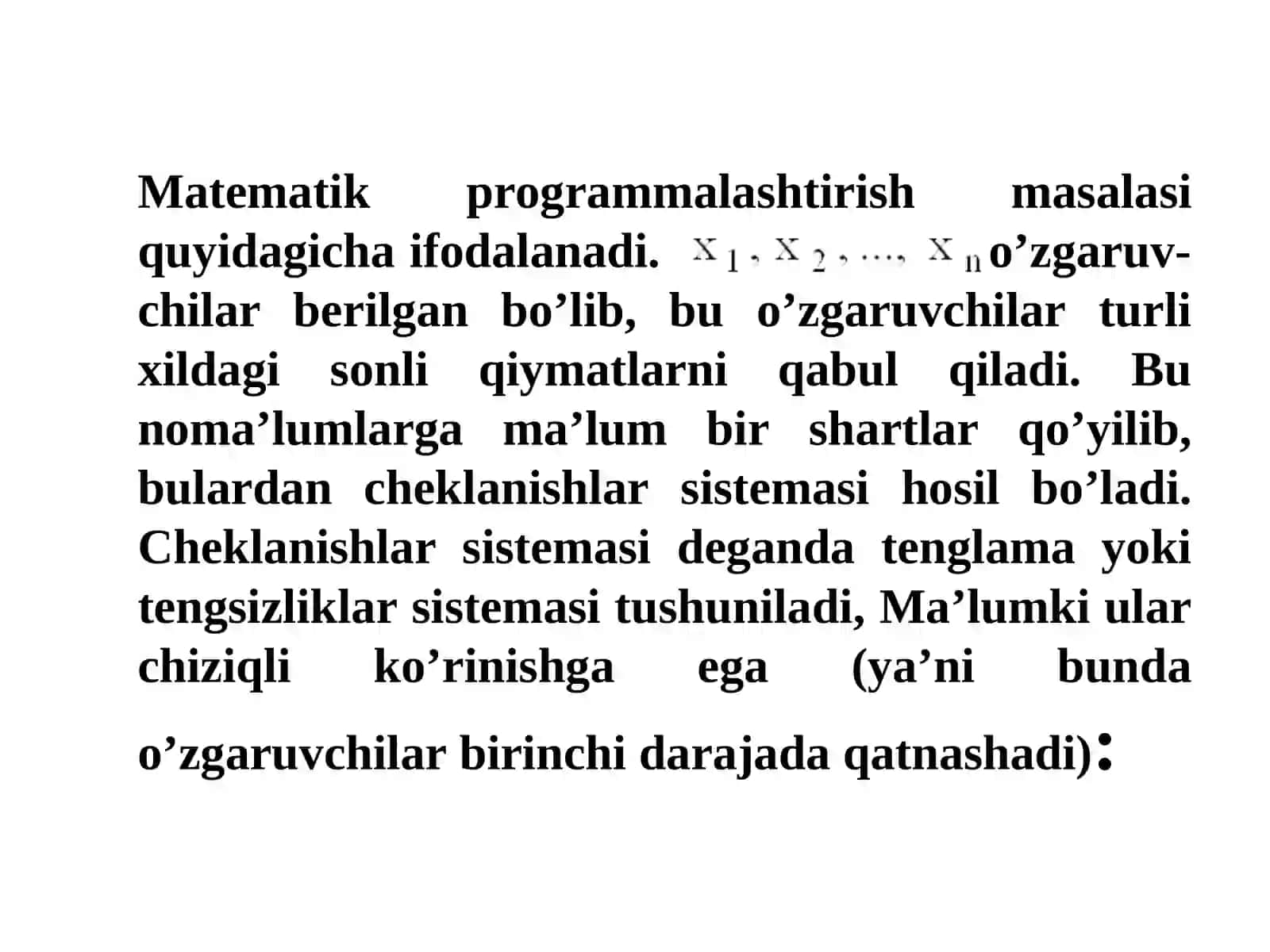 Matematik programmalashtirish masalasi 4