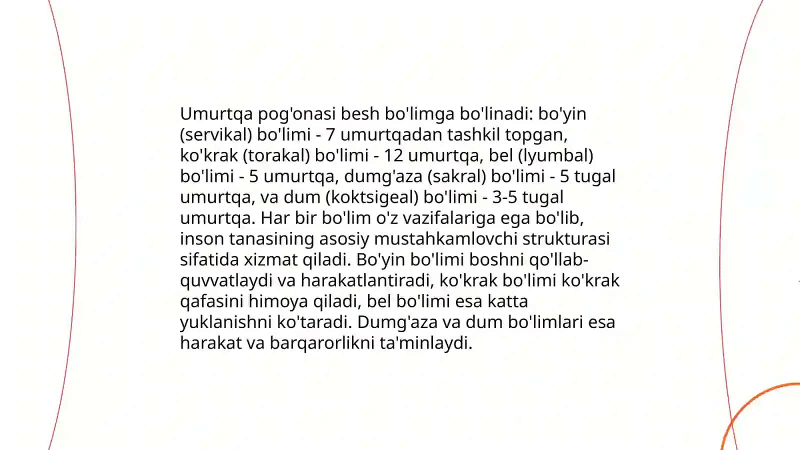 Umurtqa pog'onasi, bolimlari va kasalliklari 4