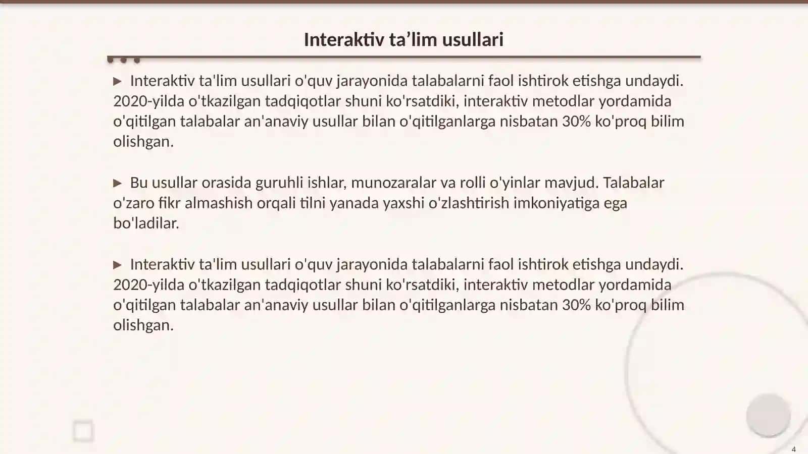 Til o’qitishda yangicha yondashuvlar 4