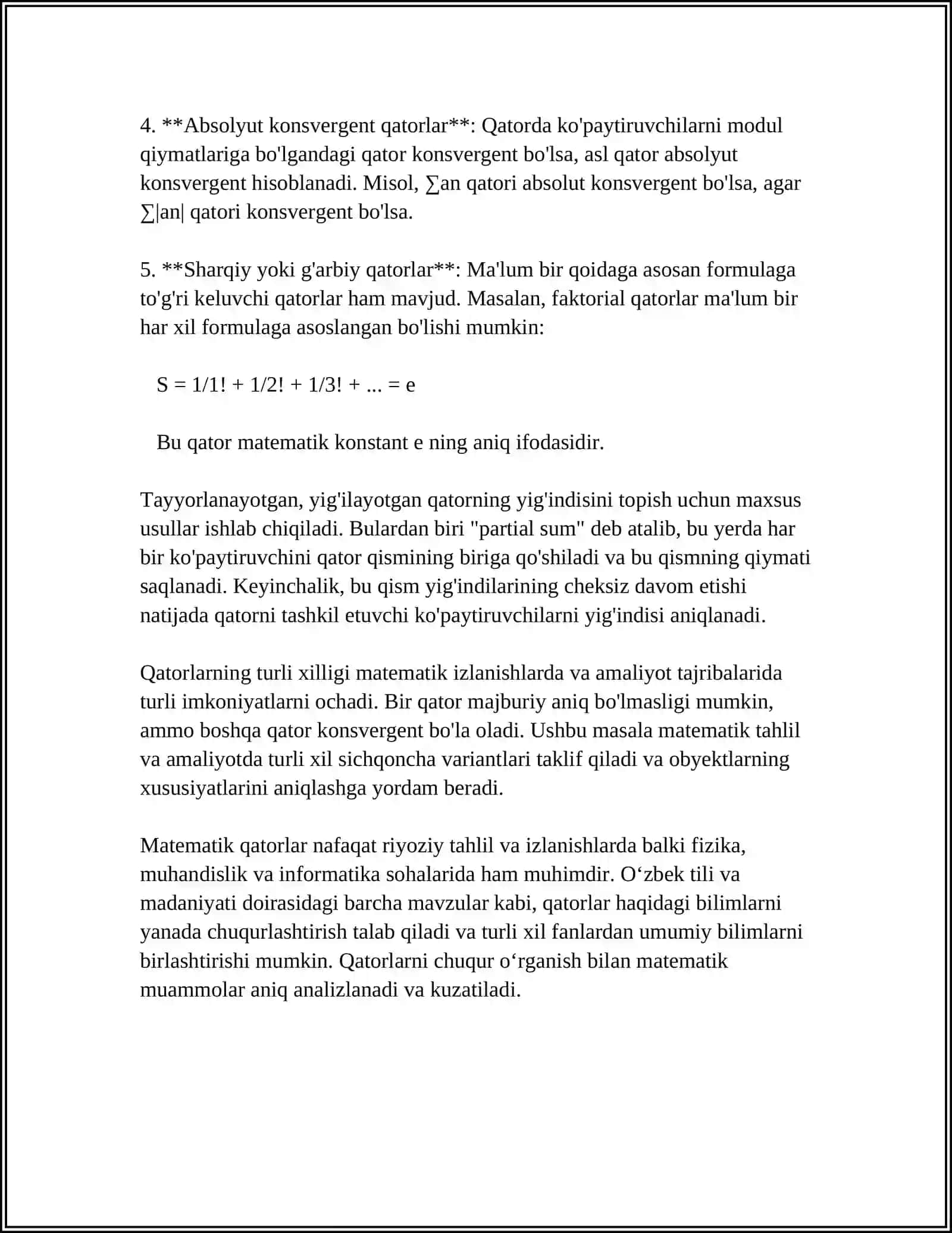 ELEKTR ZANJINLAR TAHLILIDA QATORLAR TATBIQLARI 4