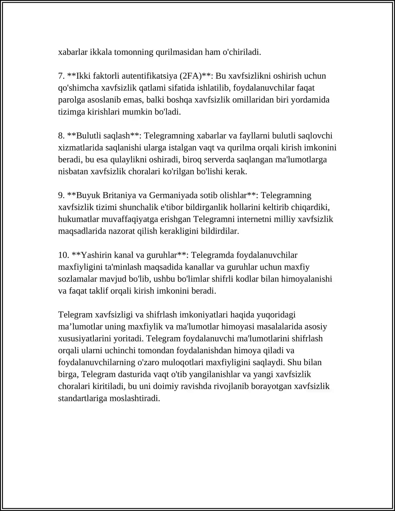 TELEGRAM, FASEBOOK, INSTAGRAMLARNI TUSHUNCHALARI VA QIYOSIY TAHLILI 4