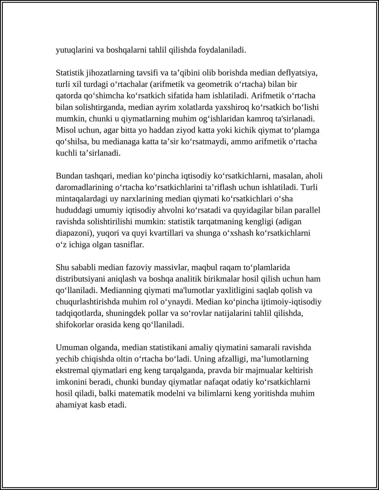 MEDIANANING HUSIYATLARI 4