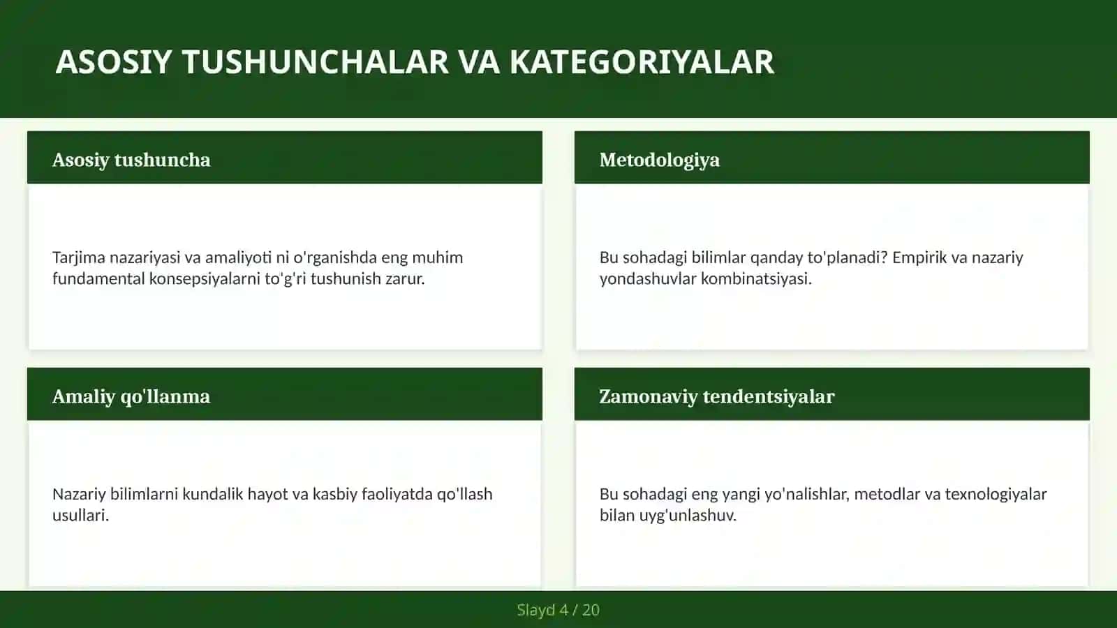 TARJIMA NAZARIYASI VA AMALIYOTI 4