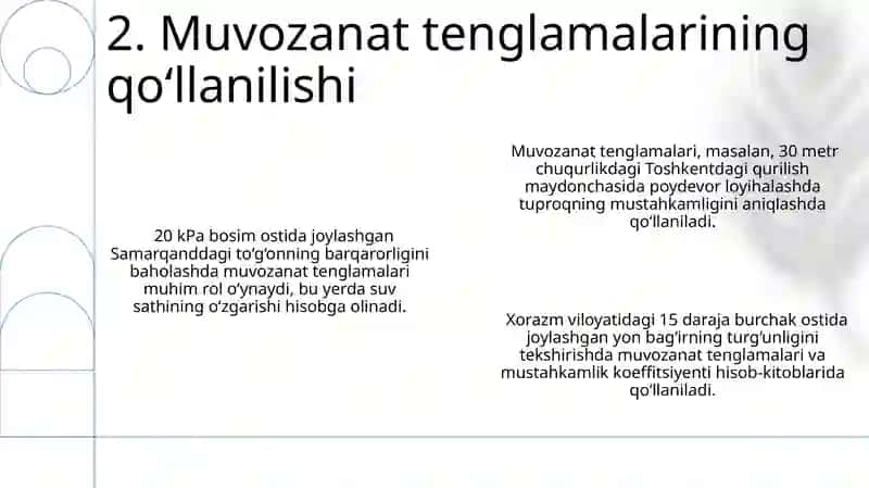 Tuproq Zaminlarining Muvozanat Tenglamalari 4