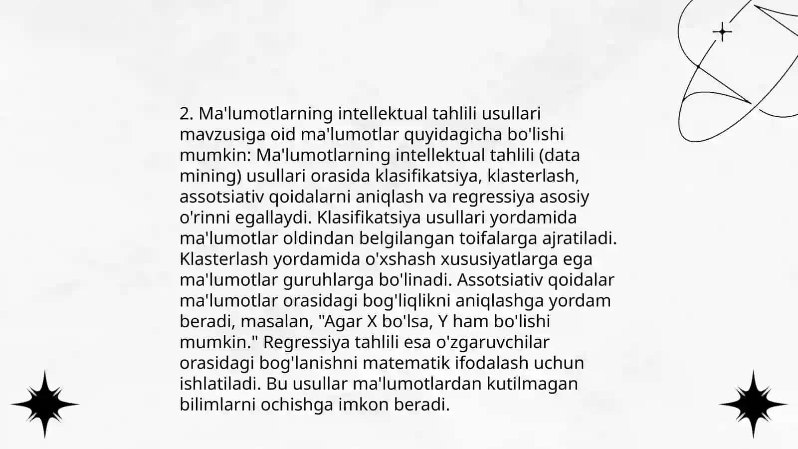 Ma'lumotlarning intellektual tahlil 4