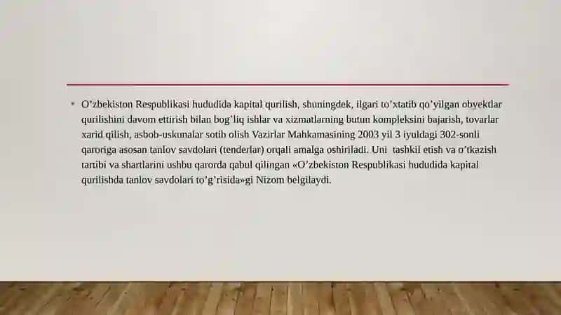 Kapital qurilishda tanlovni tashkil etish 4