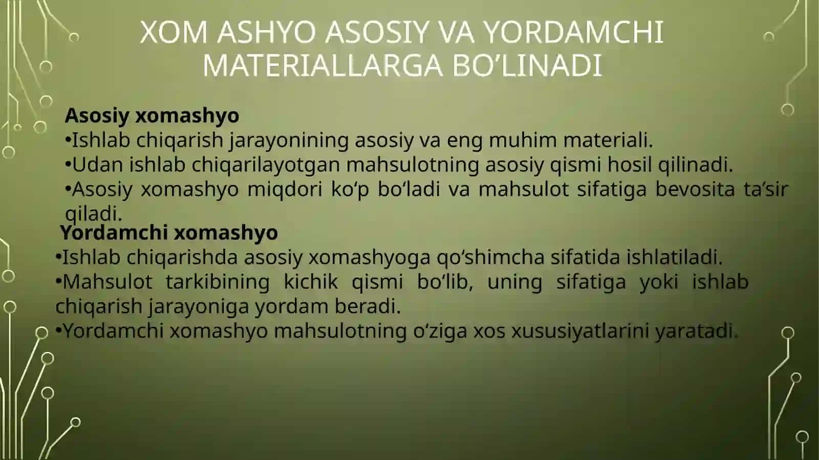 7-mavzu.O‘zbekiston sanoatining xomashyo manbai va uni joylashtirish 4