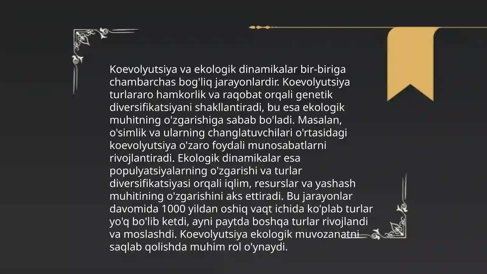 Koevolyutsiya va environmentalizm dialektikasi 4
