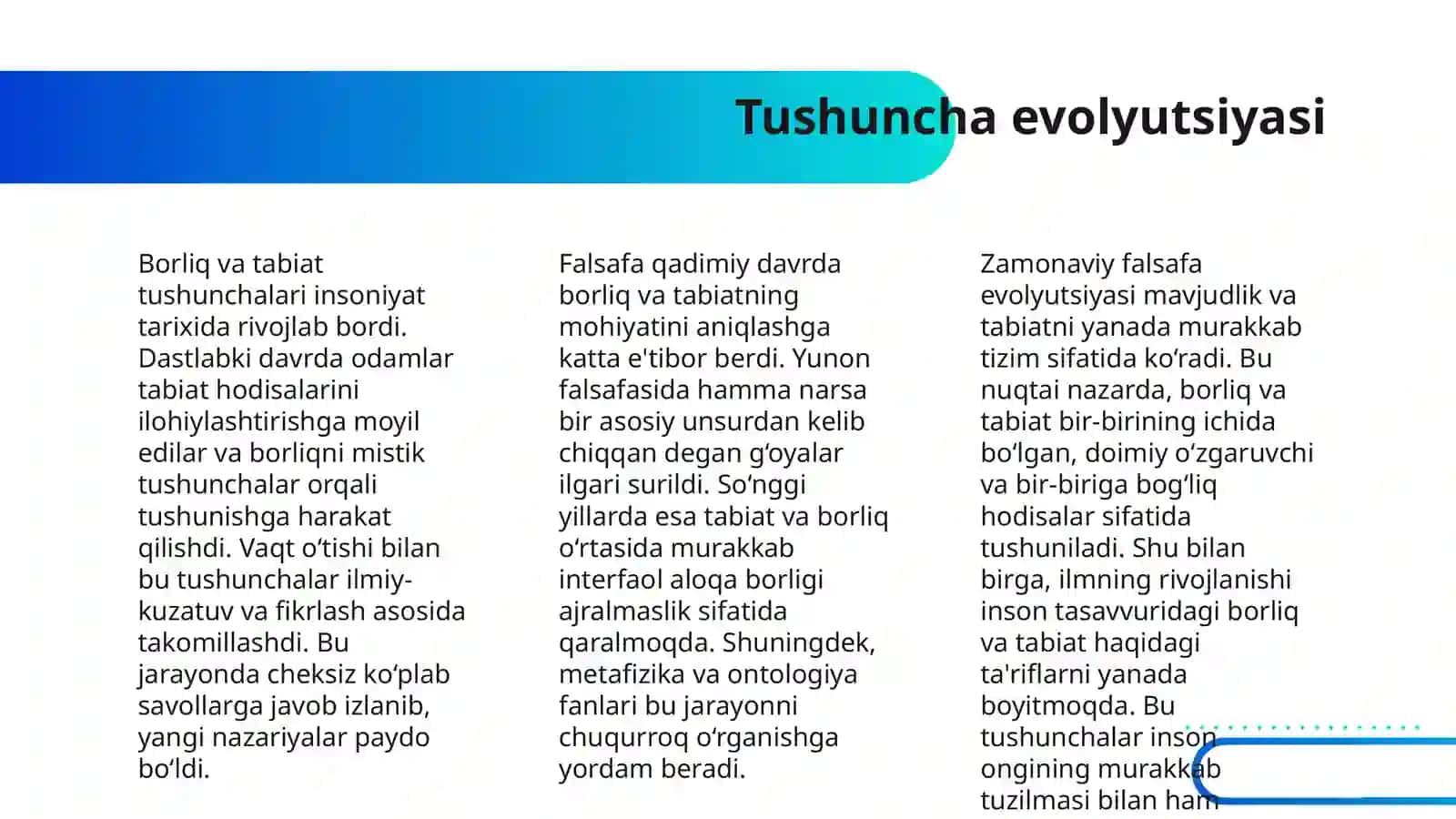 BORLIQ VA TABIAT FALSAFASI 4