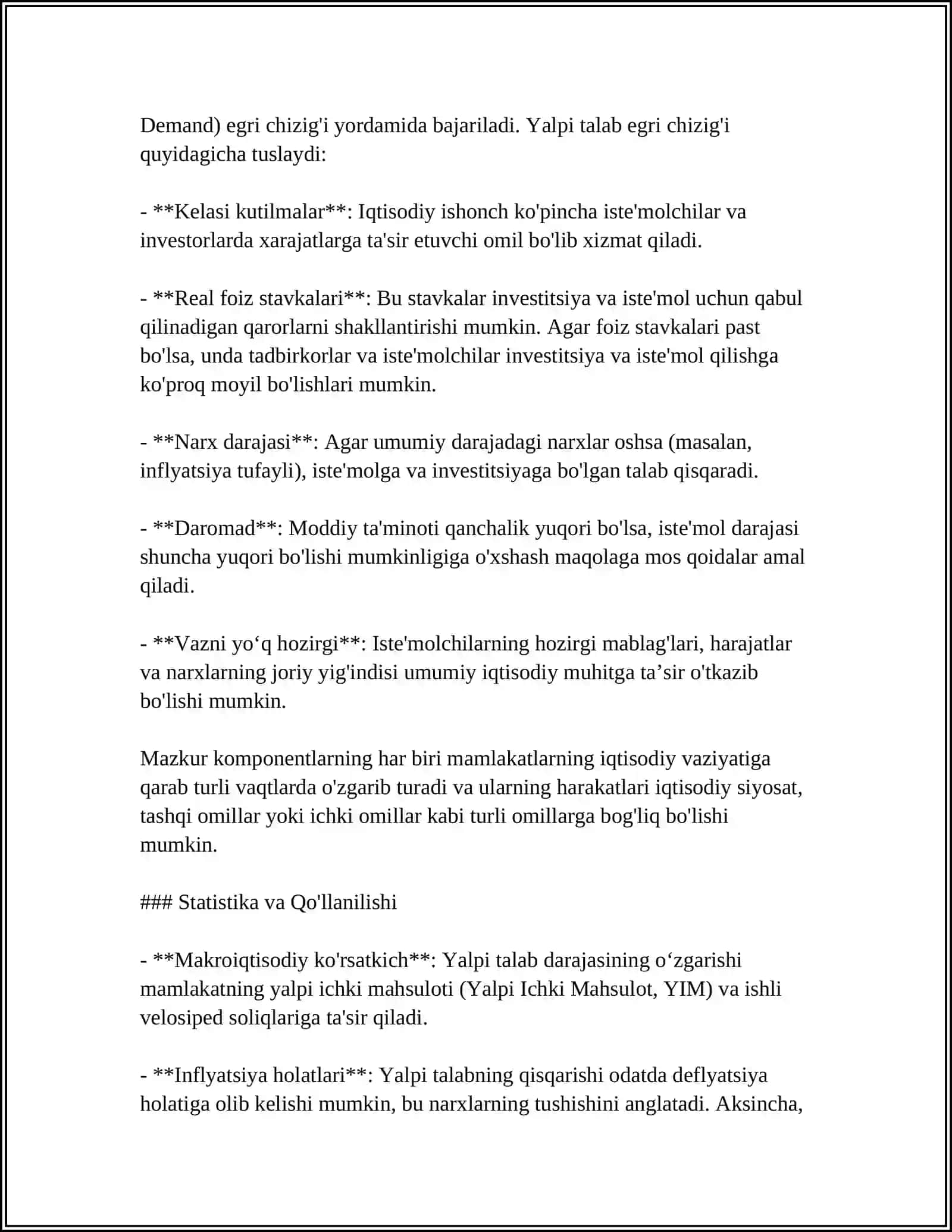 YALPI TALAB-YALPI TAKLIF MODELI VOSITASIDA JAHON MOLIYAVIY-IQTISODIY INQIROZI TAHLILI 4