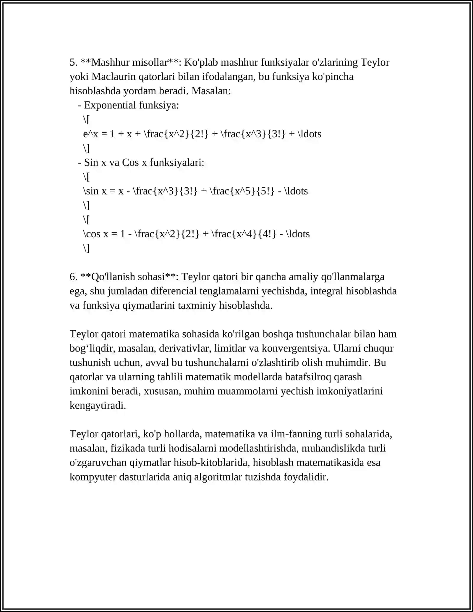 Teylor Formulasi 4