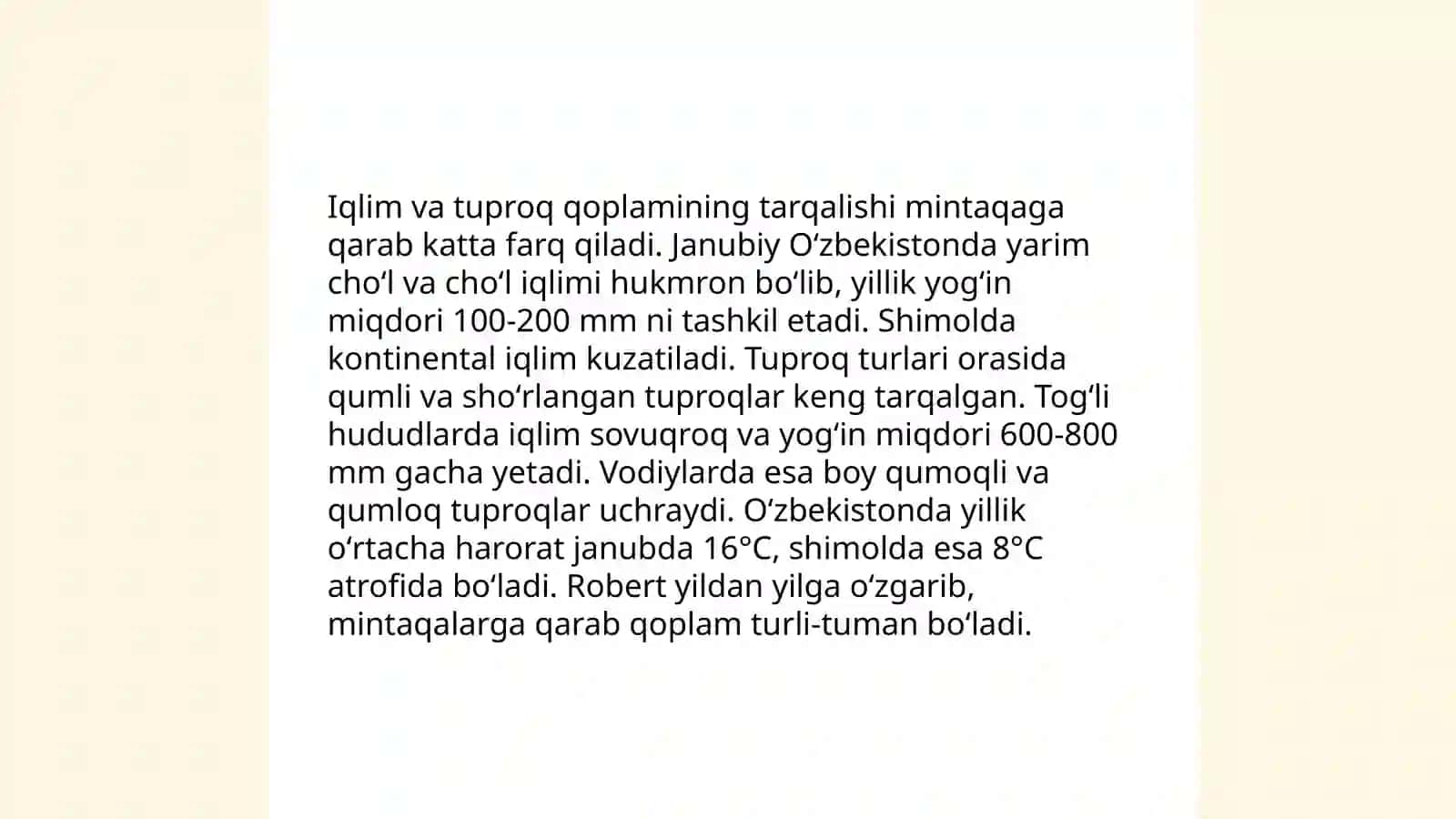 Tuproq qoplamining mintaqalarda tarqalishi 4