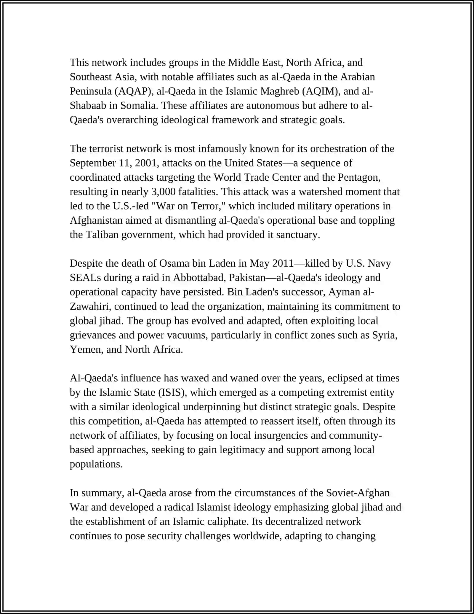 FIVE ISLAMIST TERRORIST ORGANIZATIONS IN MODERN WORLD 4