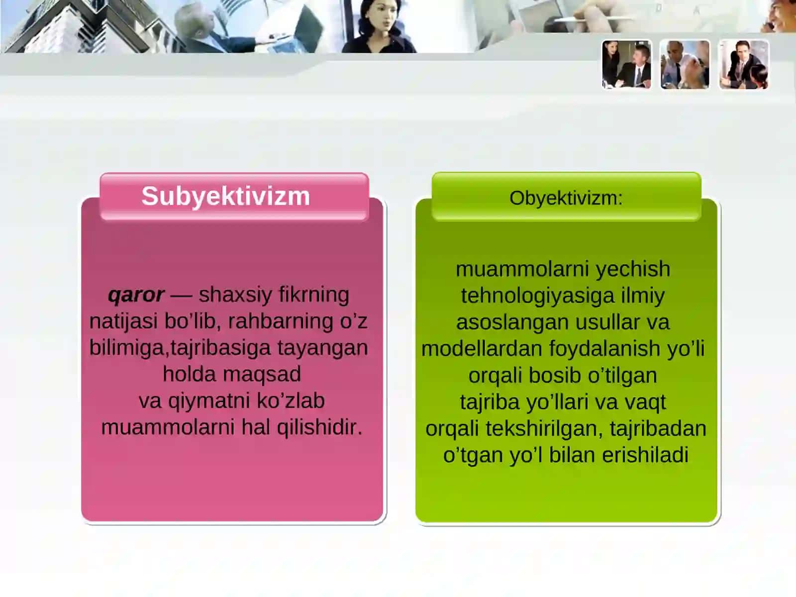 Menejment fanida boshqaruv qarorlarini qabul qilish 4
