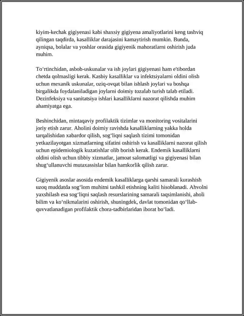 ENDEMIK KASALLIKLARNI OLDINI OLISHNI GIGIYENIK ASOSLARI 4