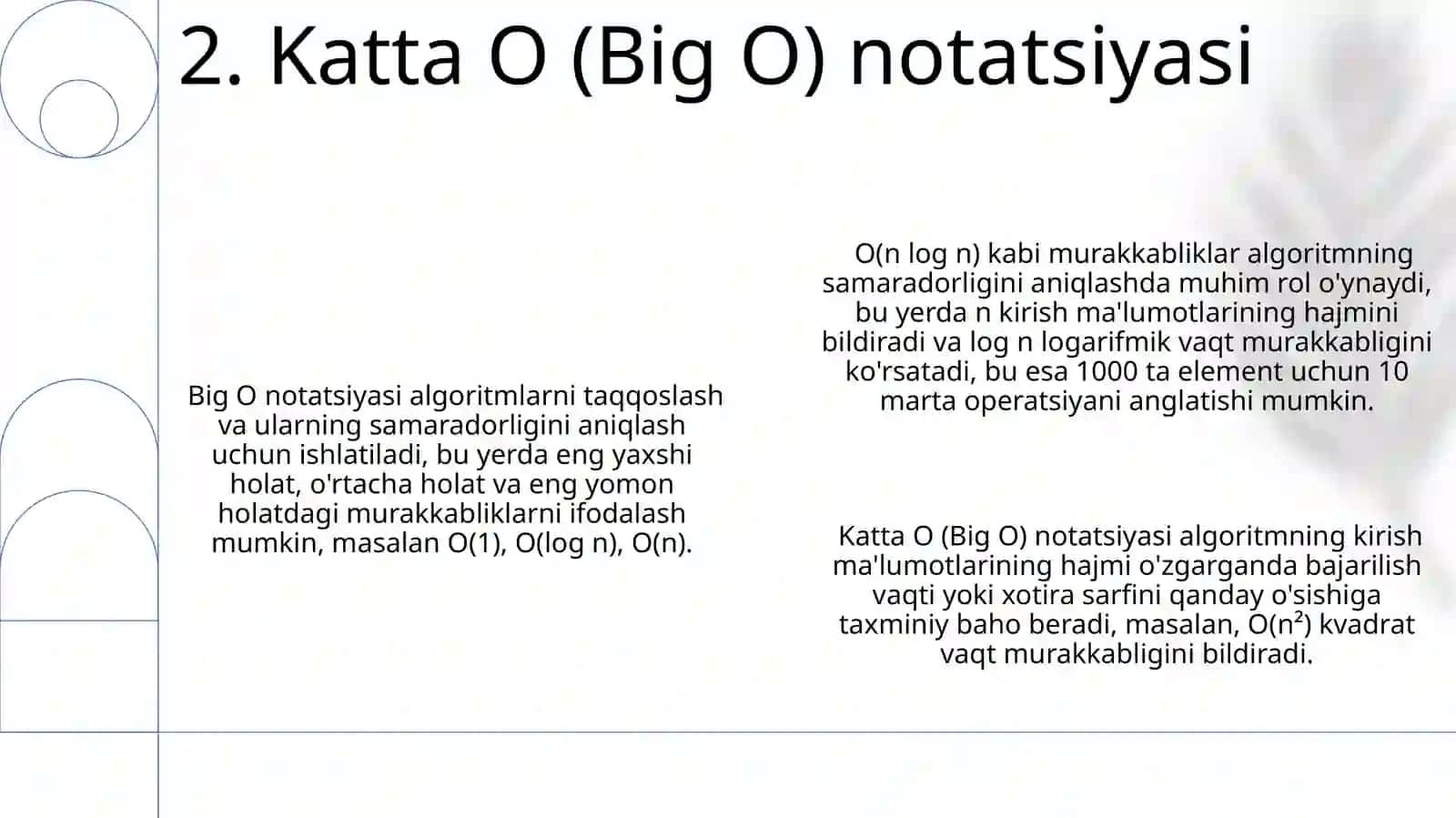 Asimptotik murakkablik (Big-O notation) 4