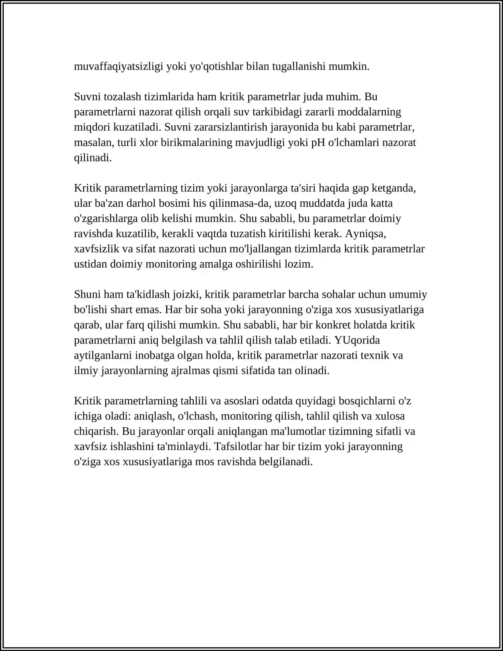 KRITIK PARAMETERLAR 4